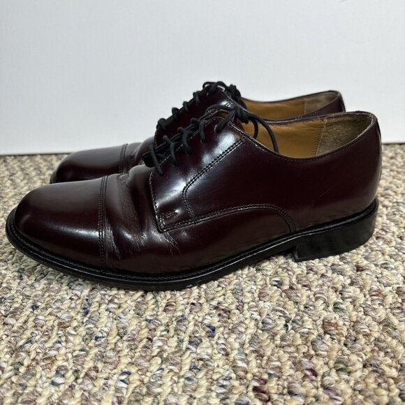 Bostonian Mens SIZE 10 W BURGUNDY Leather Outsole Classics LUXE Oxford Shoes - Picture 9 of 10